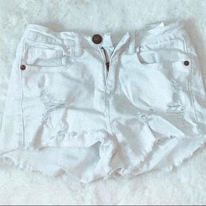 White Jean Shorts